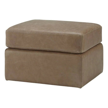 Repose Luxurious Leather Ottoman - LOOMLAN - Olivia + Quinn - Ottomans