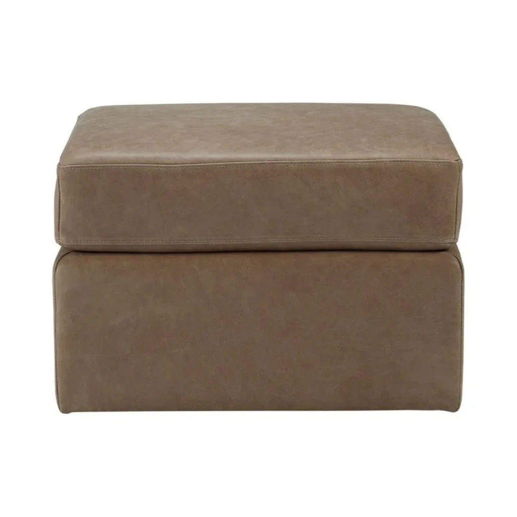 Repose Luxurious Leather Ottoman - LOOMLAN - Olivia + Quinn - Ottomans