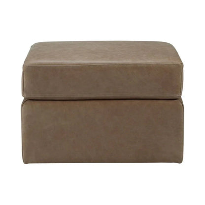 Repose Luxurious Leather Ottoman - LOOMLAN - Olivia + Quinn - Ottomans