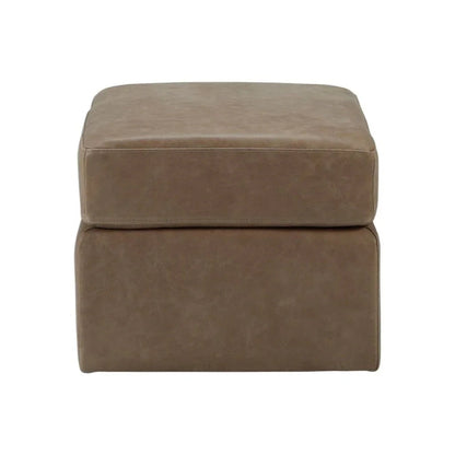 Repose Luxurious Leather Ottoman - LOOMLAN - Olivia + Quinn - Ottomans