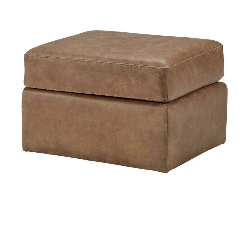 Repose Luxurious Leather Ottoman - LOOMLAN - Olivia + Quinn - Ottomans