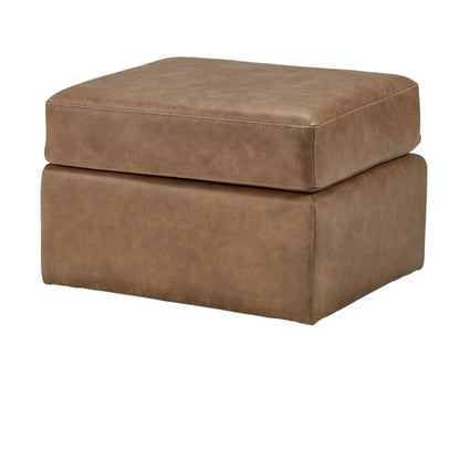 Repose Luxurious Leather Ottoman - LOOMLAN - Olivia + Quinn - Ottomans