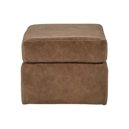 Repose Luxurious Leather Ottoman - LOOMLAN - Olivia + Quinn - Ottomans