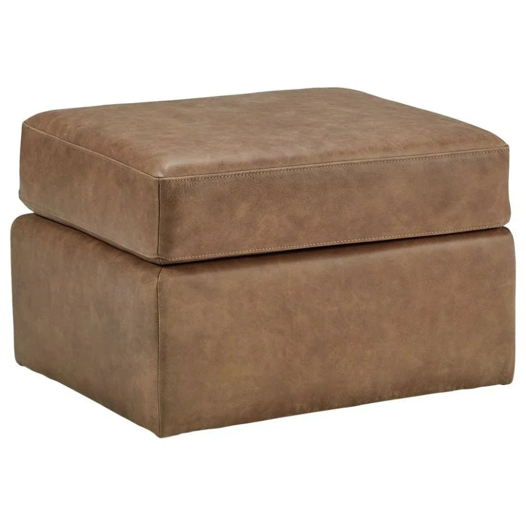Repose Luxurious Leather Ottoman - LOOMLAN - Olivia + Quinn - Ottomans