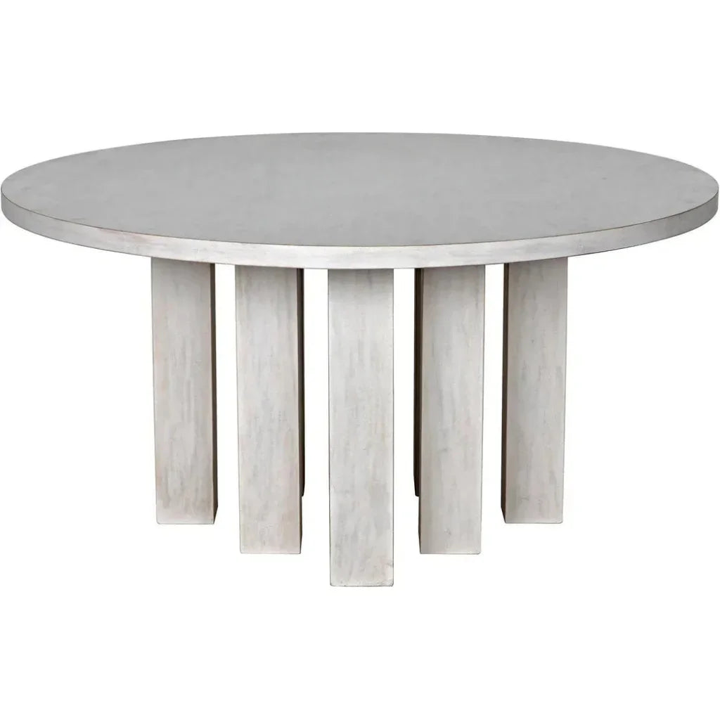Resistance Dining Table, White Wash-Dining Tables-Noir-LOOMLAN