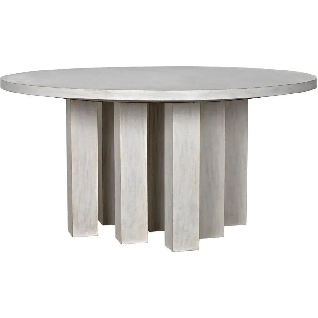 Resistance Dining Table, White Wash-Dining Tables-Noir-LOOMLAN