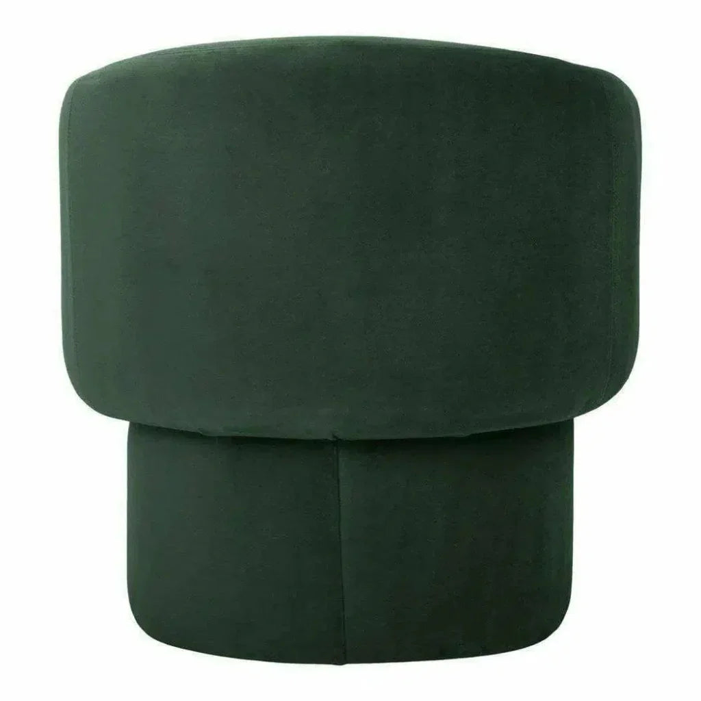 Retro Green Velvet Barrel Accent Armchair - LOOMLAN - Moe's Home - Accent Chairs