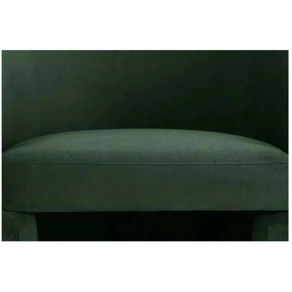 Retro Green Velvet Barrel Accent Armchair - LOOMLAN - Moe's Home - Accent Chairs