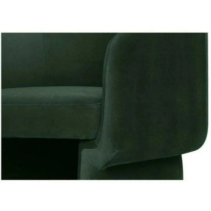 Retro Green Velvet Barrel Accent Armchair - LOOMLAN - Moe's Home - Accent Chairs