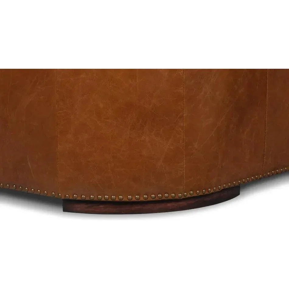 Retro Mcmillan Distilled Leather Sofa - LOOMLAN - Sarreid - Sofas & Loveseats