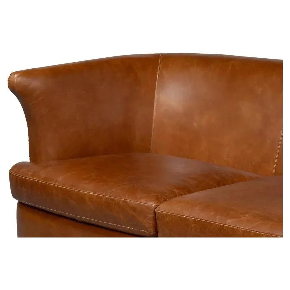 Retro Mcmillan Distilled Leather Sofa - LOOMLAN - Sarreid - Sofas & Loveseats