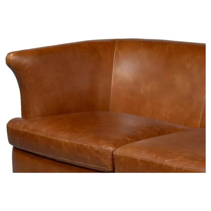 Retro Mcmillan Distilled Leather Sofa - LOOMLAN - Sarreid - Sofas & Loveseats