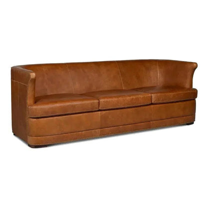 Retro Mcmillan Distilled Leather Sofa - LOOMLAN - Sarreid - Sofas & Loveseats