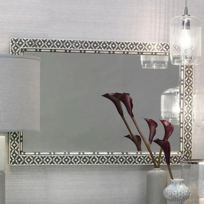 Reversible Black Mother of Pearl Evelyn Wall Mirror - LOOMLAN - Jamie Young - Wall Mirrors