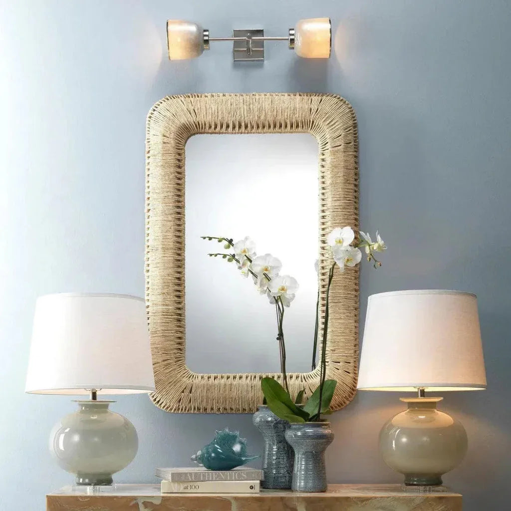Reversible Corn Straw Rope Hollis Rectangle Wall Mirror - LOOMLAN - Jamie Young - Wall Mirrors