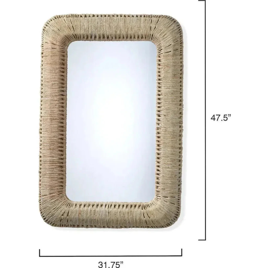 Reversible Corn Straw Rope Hollis Rectangle Wall Mirror - LOOMLAN - Jamie Young - Wall Mirrors