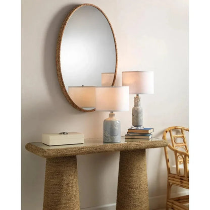 Reversible Corngrass Braided Oval Wall Mirror - LOOMLAN - Jamie Young - Wall Mirrors