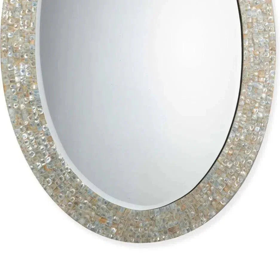 Reversible Cream Mother of Pearl Oval Wall Mirror - LOOMLAN - Jamie Young - Wall Mirrors