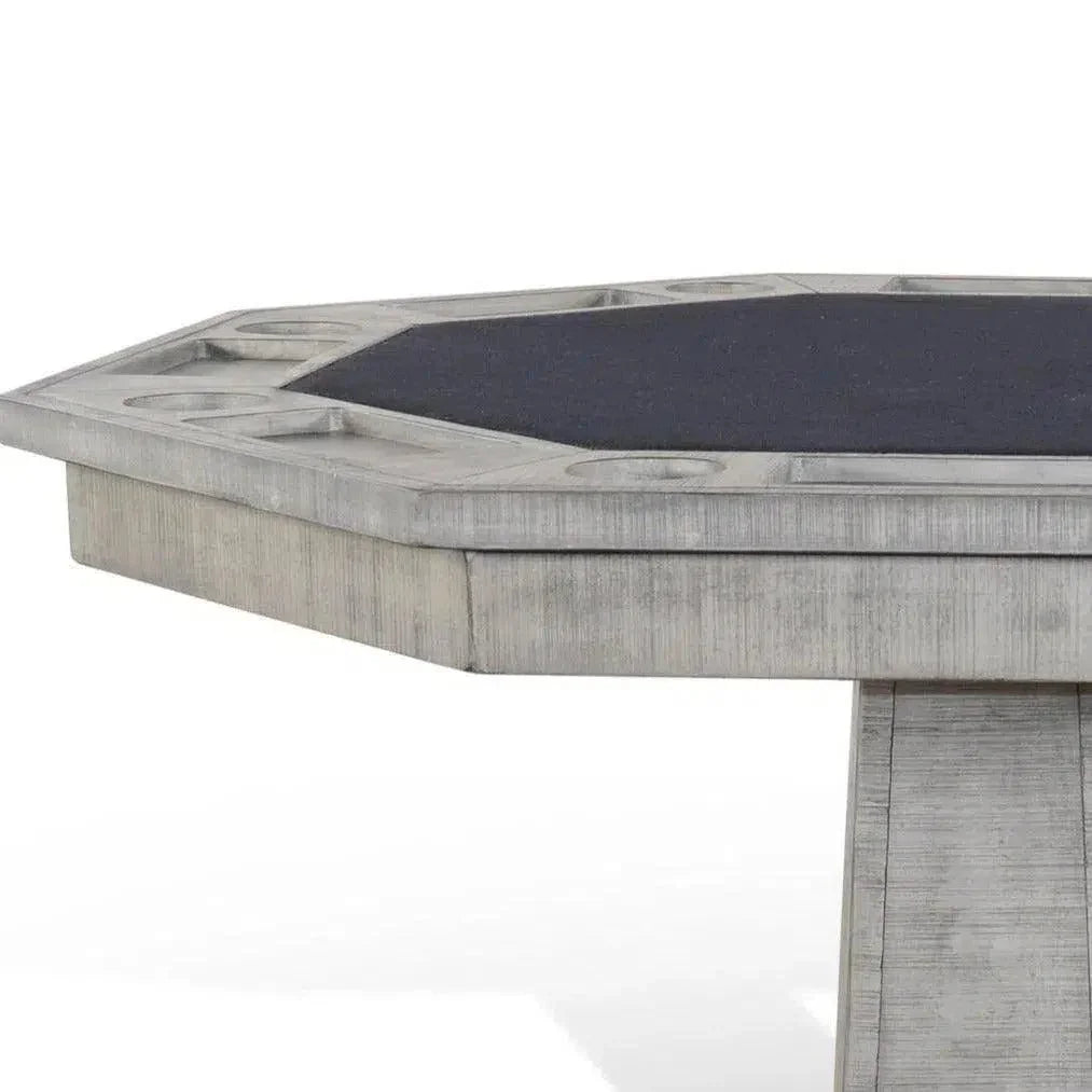 Reversible Poker Game Table Swivel Leather Chairs Set-Game Tables-Sunny D-LOOMLAN