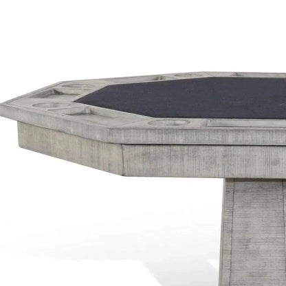 Reversible Poker Game Table Swivel Leather Chairs Set-Game Tables-Sunny D-LOOMLAN