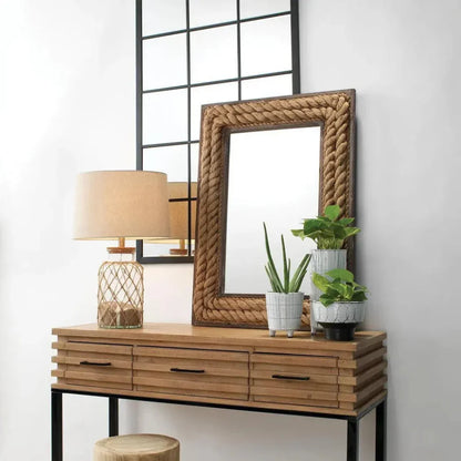 Reversible Position Black Iron Tribecca Wall Mirror - LOOMLAN - Jamie Young - Wall Mirrors