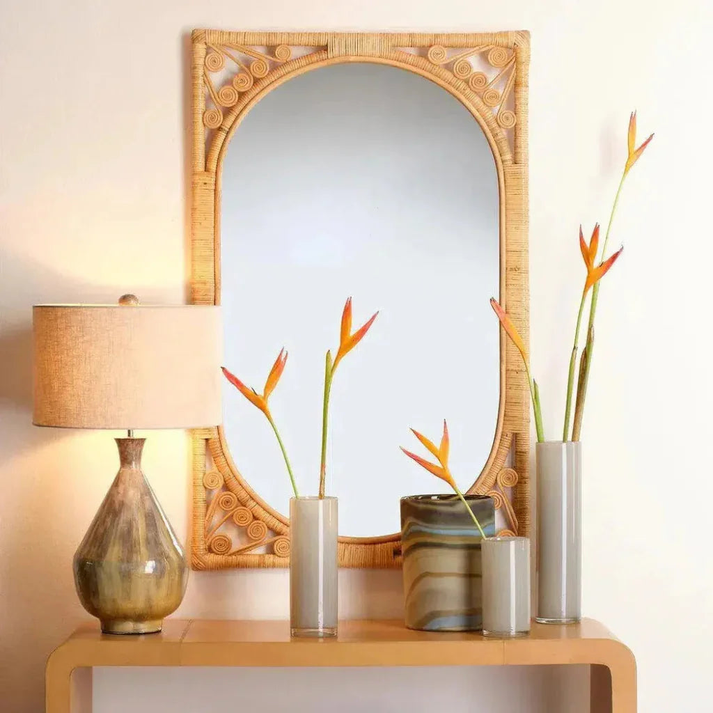 Reversible Position Natural Rattan Primrose Wall Mirror - LOOMLAN - Jamie Young - Wall Mirrors