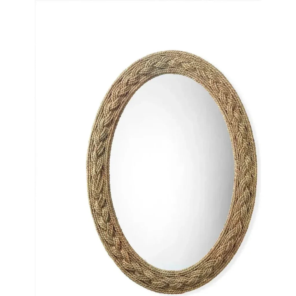 Reversible Seagrass Braided Oval Wall Mirror - LOOMLAN - Jamie Young - Wall Mirrors