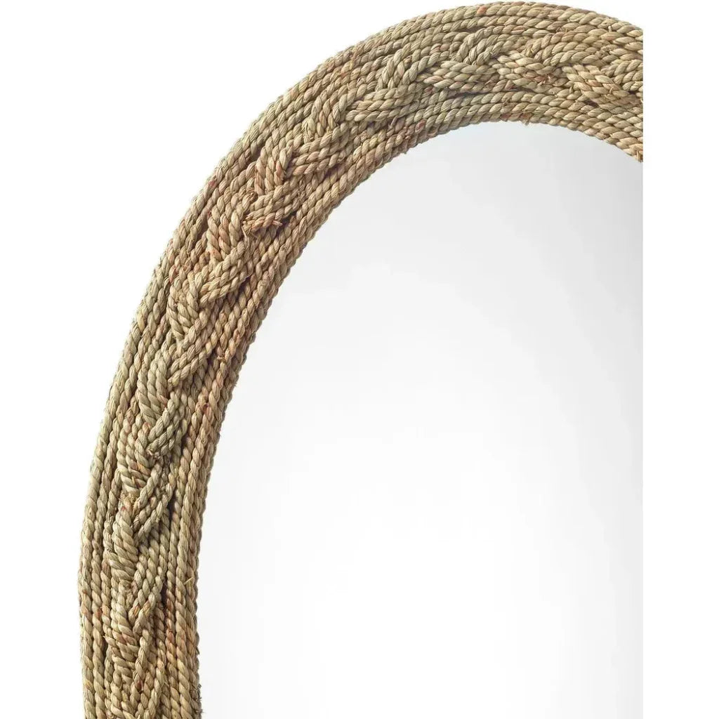 Reversible Seagrass Braided Oval Wall Mirror - LOOMLAN - Jamie Young - Wall Mirrors