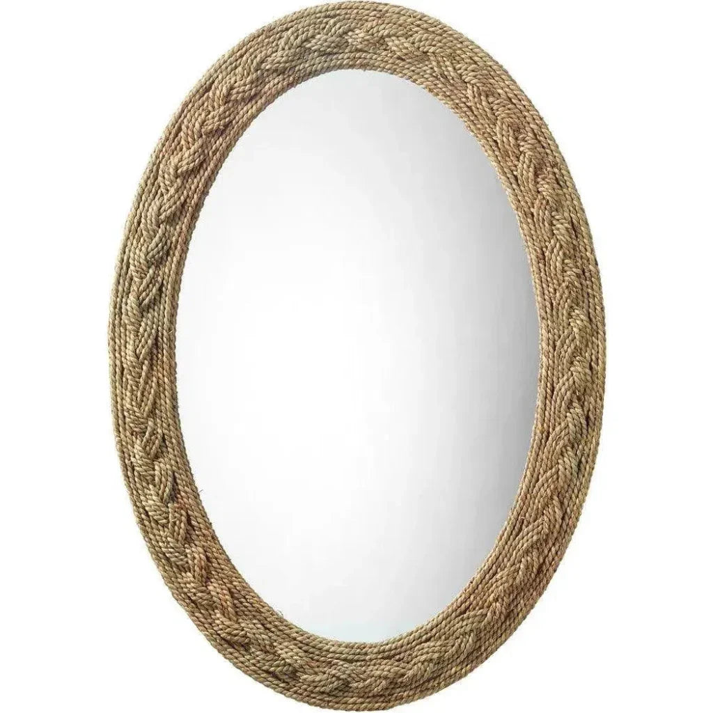Reversible Seagrass Braided Oval Wall Mirror - LOOMLAN - Jamie Young - Wall Mirrors