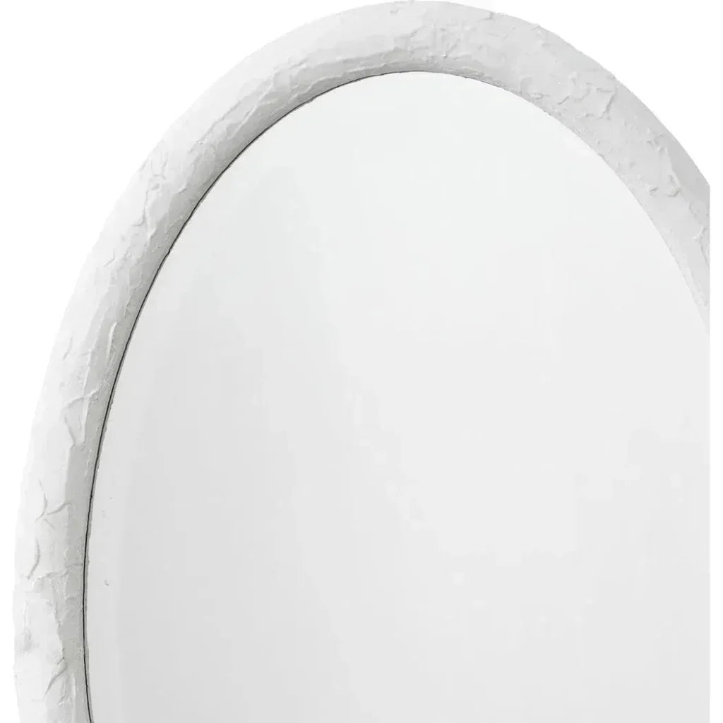 Reversible White Polyresin Ovation Oval Wall Mirror - LOOMLAN - Jamie Young - Wall Mirrors