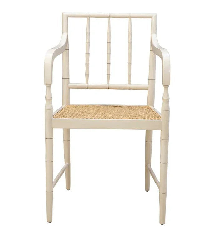 Reynolds Faux Bamboo Framed Cream Arm Chair - LOOMLAN - Furniture Classics - Accent Chairs