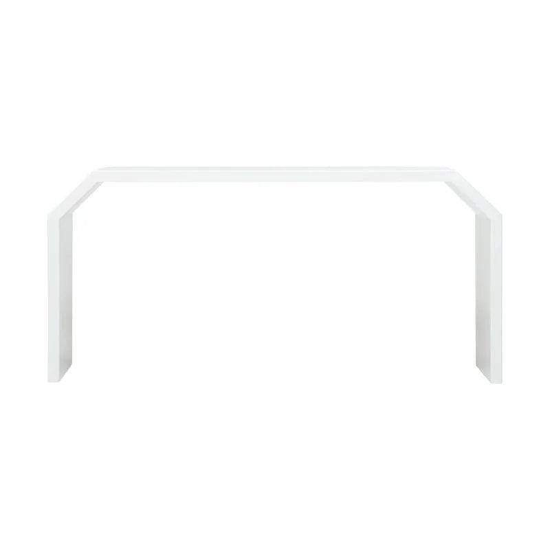 Rhea Modernist Architectural Shaped White Console Table - LOOMLAN - Chelsea House - Console Tables