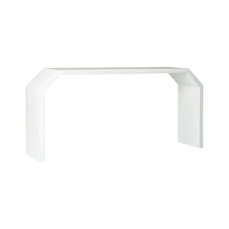 Rhea Modernist Architectural Shaped White Console Table - LOOMLAN - Chelsea House - Console Tables