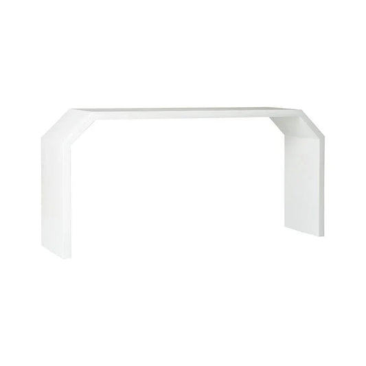Rhea Modernist Architectural Shaped White Console Table - LOOMLAN - Chelsea House - Console Tables