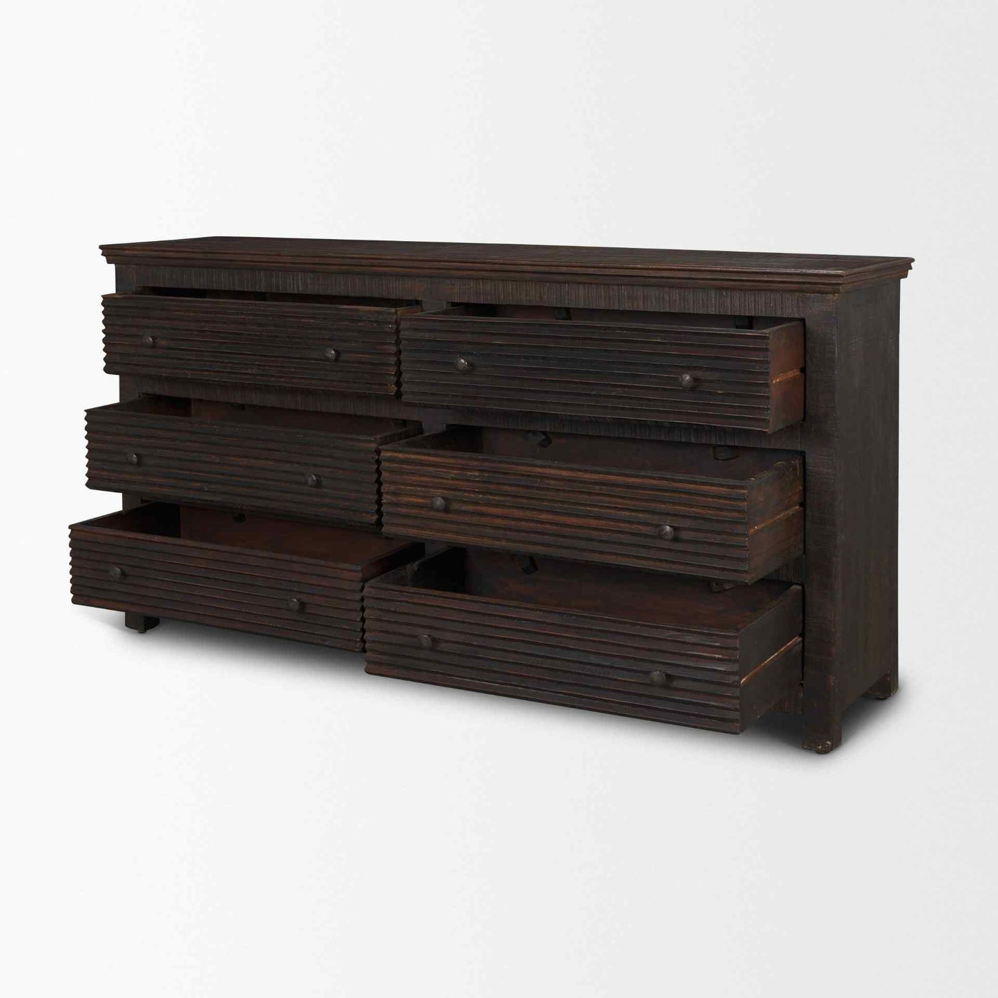 Rhett Six Drawers Wood Dresser