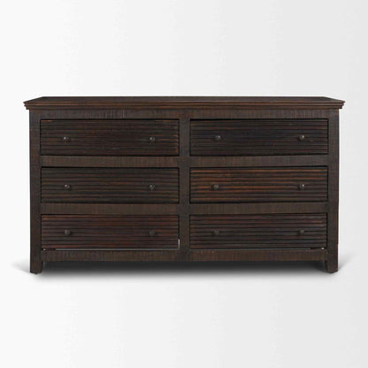 Rhett Six Drawers Wood Dresser