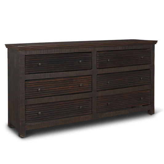 Rhett Six Drawers Wood Dresser