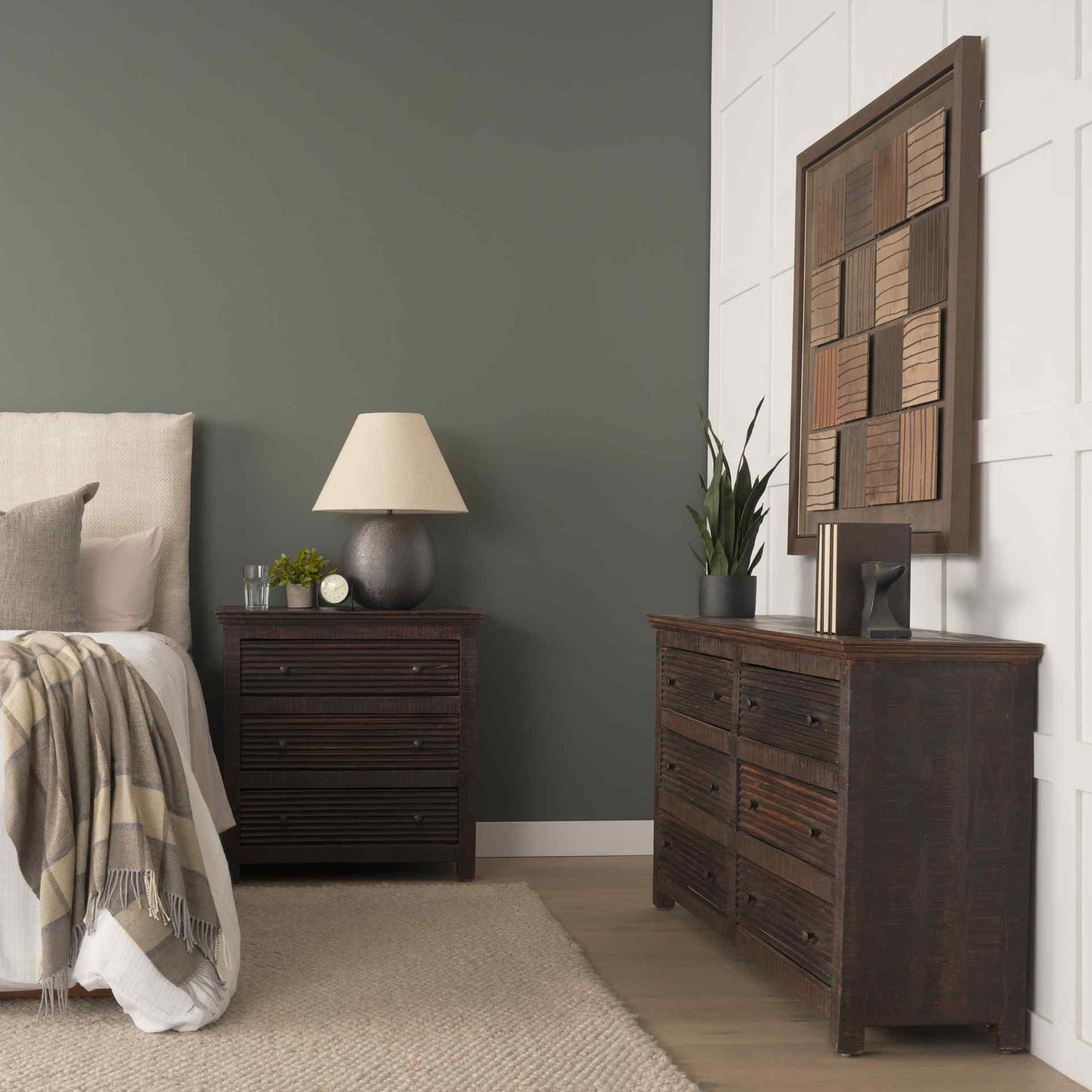 Rhett Three Drawers Wood Chest