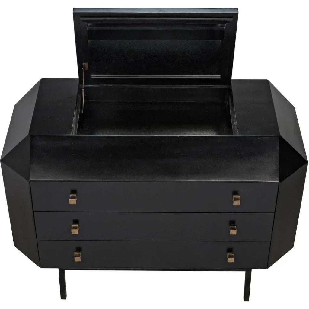 Rhiana Wood Black Dresser - LOOMLAN - Noir - Dressers