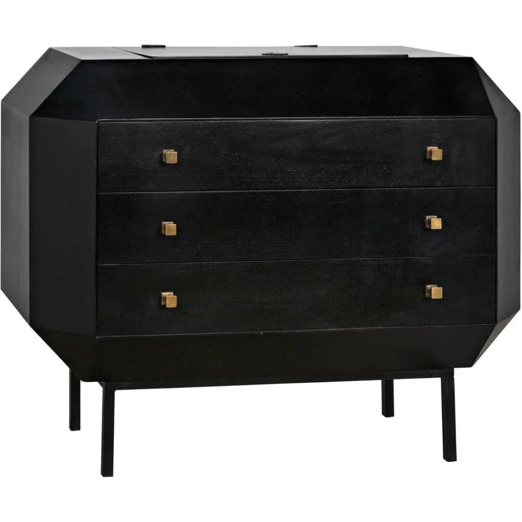 Rhiana Wood Black Dresser - LOOMLAN - Noir - Dressers