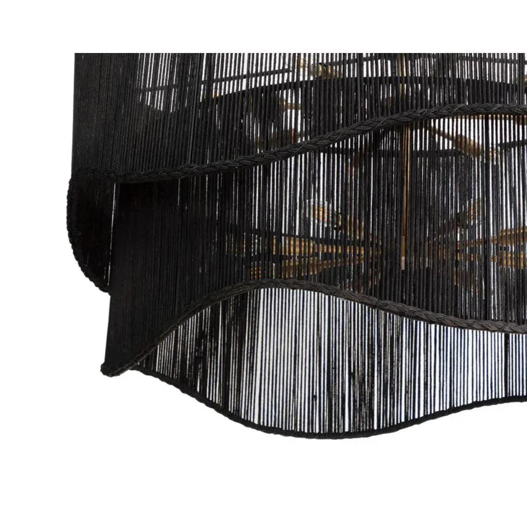 Rhine Iron Framed Jute Chandelier - LOOMLAN - SUNPAN - Chandeliers