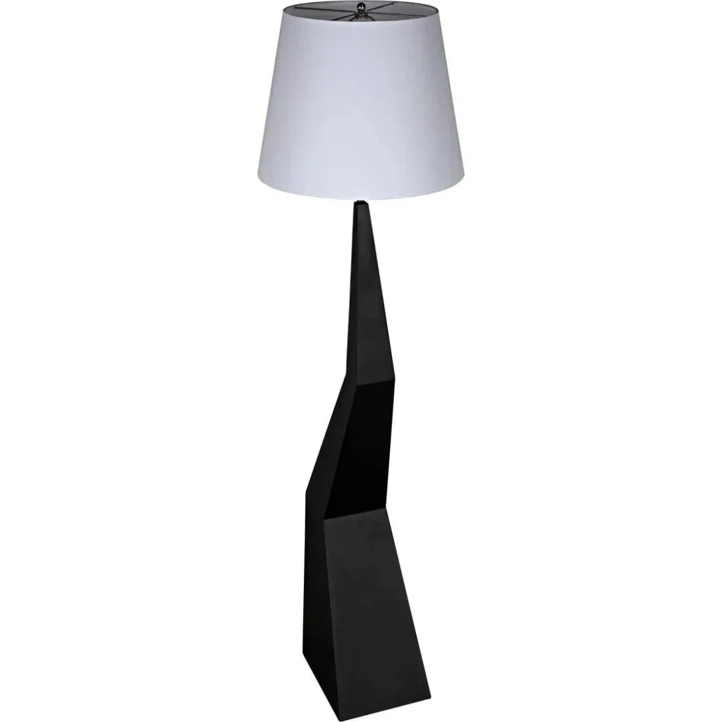 Rhombus Floor Lamp with Shade, Black Metal-Floor Lamps-Noir-LOOMLAN