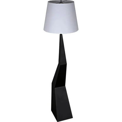 Rhombus Floor Lamp with Shade, Black Metal-Floor Lamps-Noir-LOOMLAN