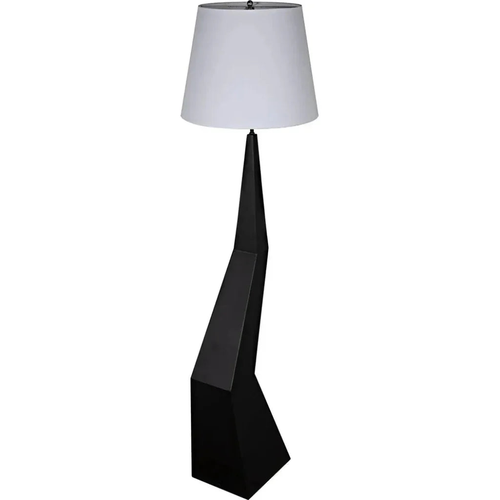 Rhombus Floor Lamp with Shade, Black Metal-Floor Lamps-Noir-LOOMLAN