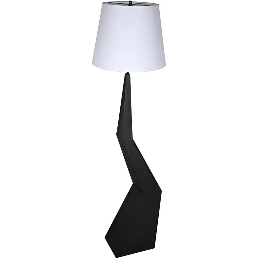 Rhombus Floor Lamp with Shade, Black Metal-Floor Lamps-Noir-LOOMLAN