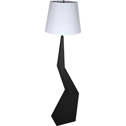 Rhombus Floor Lamp with Shade, Black Metal-Floor Lamps-Noir-LOOMLAN