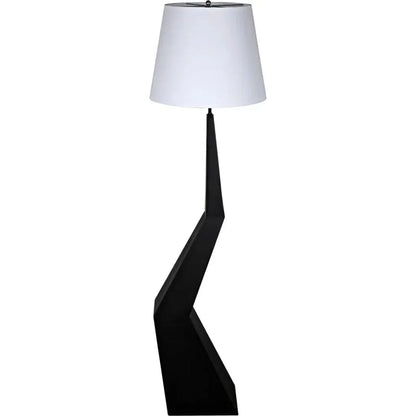 Rhombus Floor Lamp with Shade, Black Metal-Floor Lamps-Noir-LOOMLAN