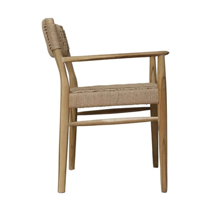 Rhona Natural Wooden Patio Dining Chair-Outdoor Dining Chairs-Artesia-LOOMLAN