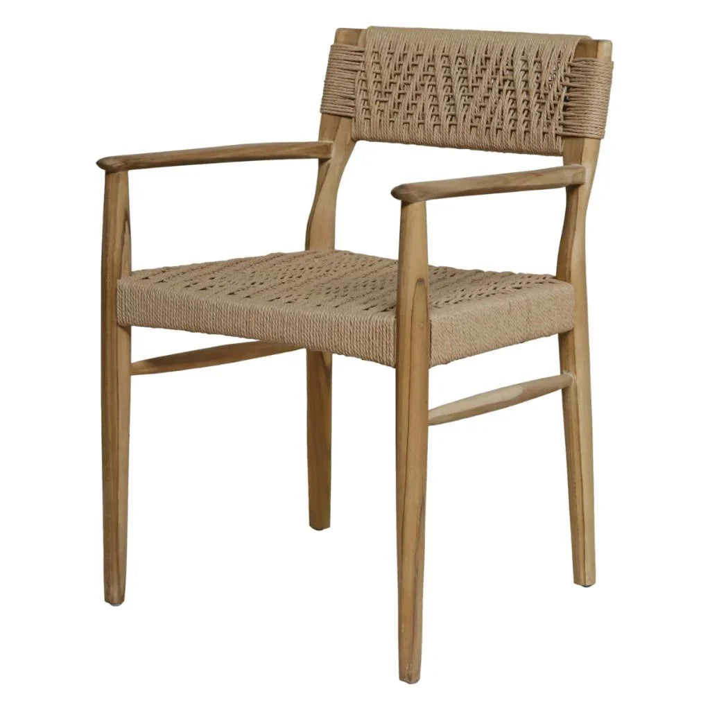 Rhona Natural Wooden Patio Dining Chair-Outdoor Dining Chairs-Artesia-LOOMLAN