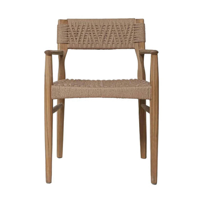Rhona Natural Wooden Patio Dining Chair-Outdoor Dining Chairs-Artesia-LOOMLAN